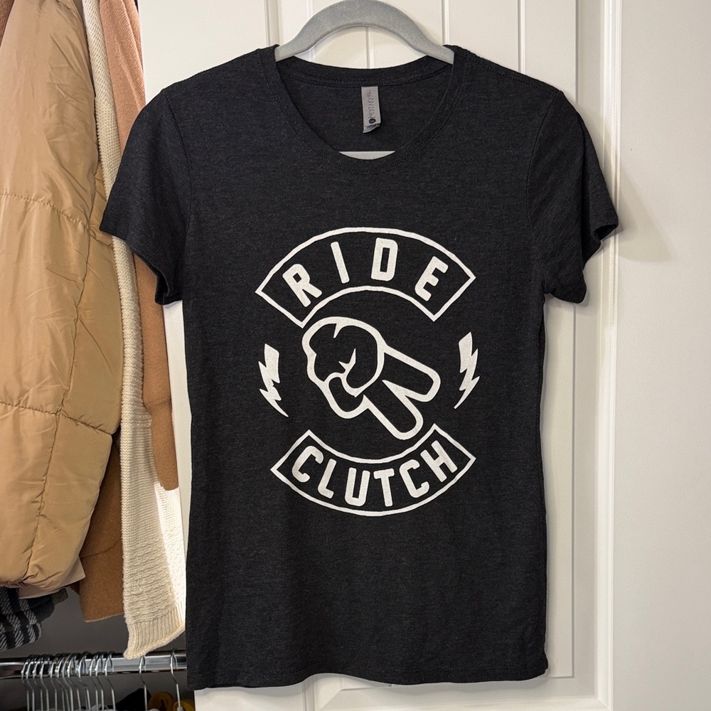 Ride Clutch Graphic Tee - Black with White Print